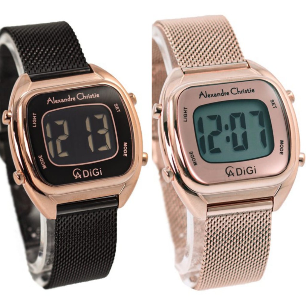 JAM TANGAN WANITA ALEXANDRE CHRISTIE AC 9335 / AC9335 DIGITAL RANTAI PASIR ORIGINAL