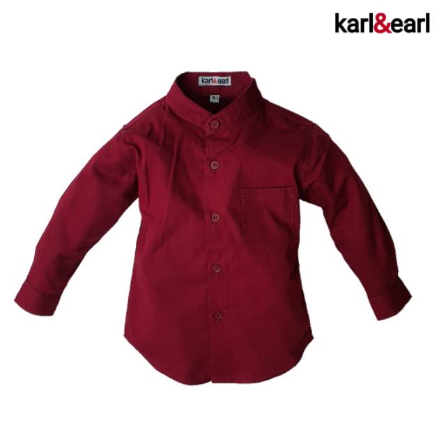 Kembaran Baju Koko Bapak Anak Warna Merah Maroon KARL&EARL