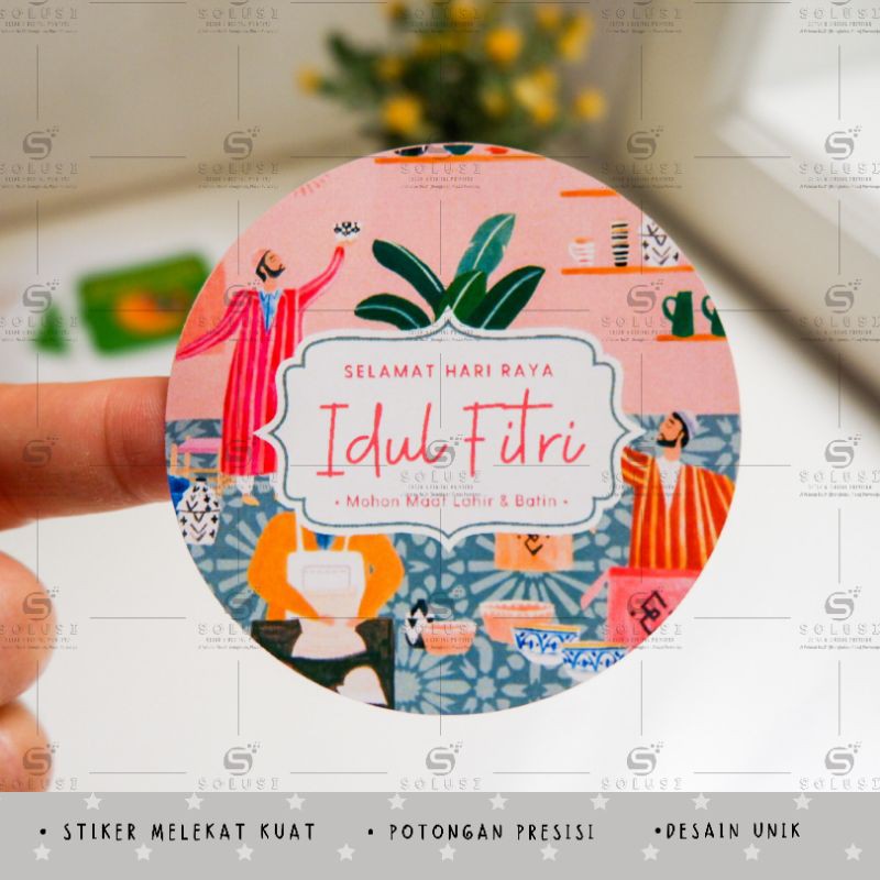 

Stiker Lebaran lucu / stiker lebaran pink / stiker toples makanan / stiker olshop lebaran / stiker idul fitri