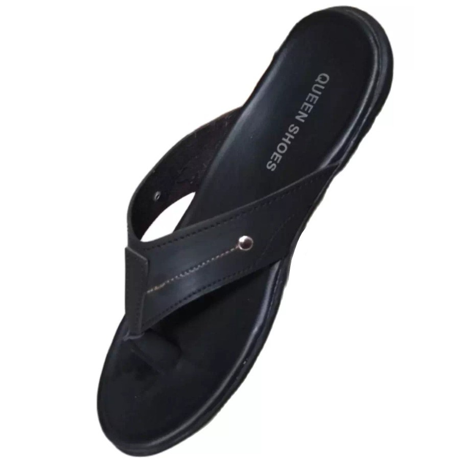 MDM Sandal Kulit flat pria QUEEN SHOES