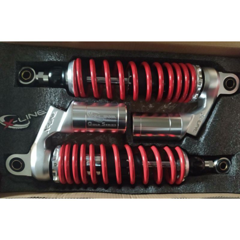 Shock / Skok tabung Xline type 509 panjang 320 mm klik rebound fungsiWarna merah