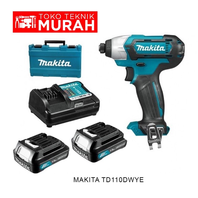 Makita TD110DWYE Mesin bor obeng Baterai Charger Murah TD 110 DWYE