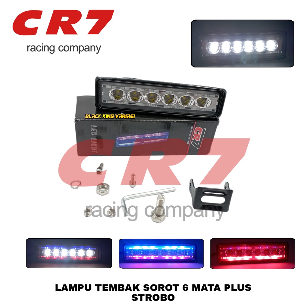 Lampu Tembak Sorot 6 Mata LED Bar Cree 6 Titik Flash CR7