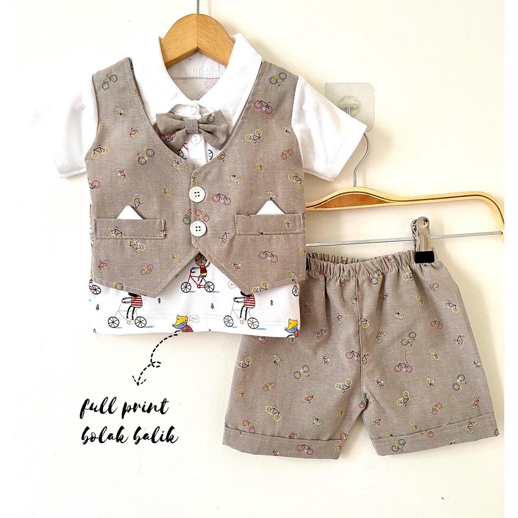 MILK &amp; JAM / GRIZZ / CRABBY / PINGUIN / SAILOR / ANIMAL BIKE VEST TUXEDO BAJU KEMEJA CELANA ANAK LAKI COWO BABEEBABYSHOP