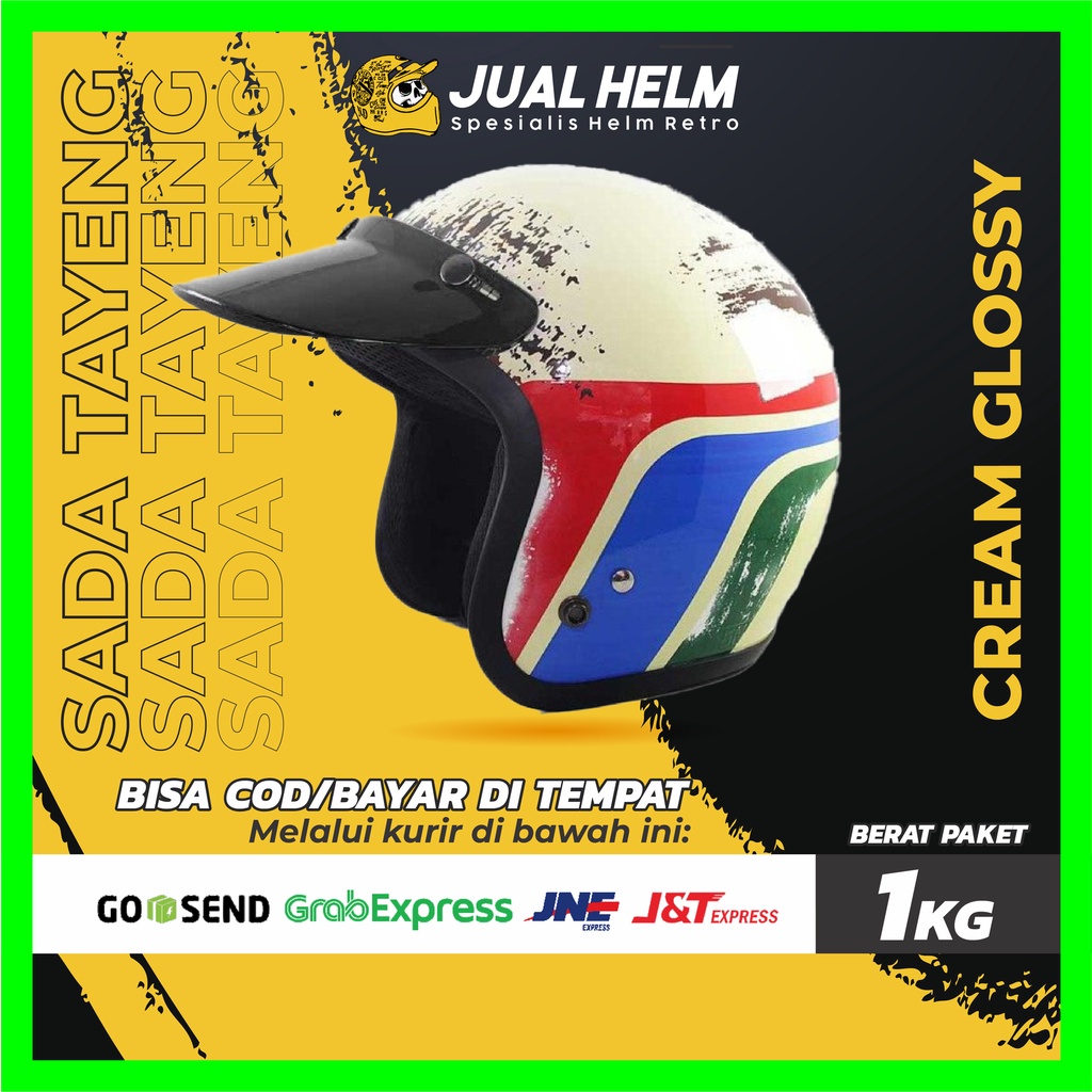 Helm Retro SADA Tayeng ( Helm Classic / Helm Klasik / Helm Bogo / Helm Vespa )