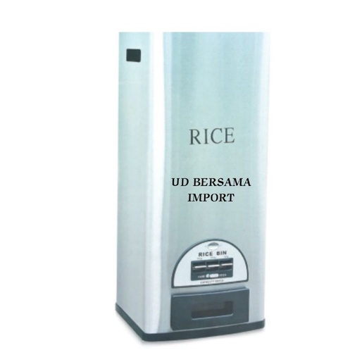 Rice Box Tempat Beras 30Kg Stainless Steel Higienis KRISCHEF