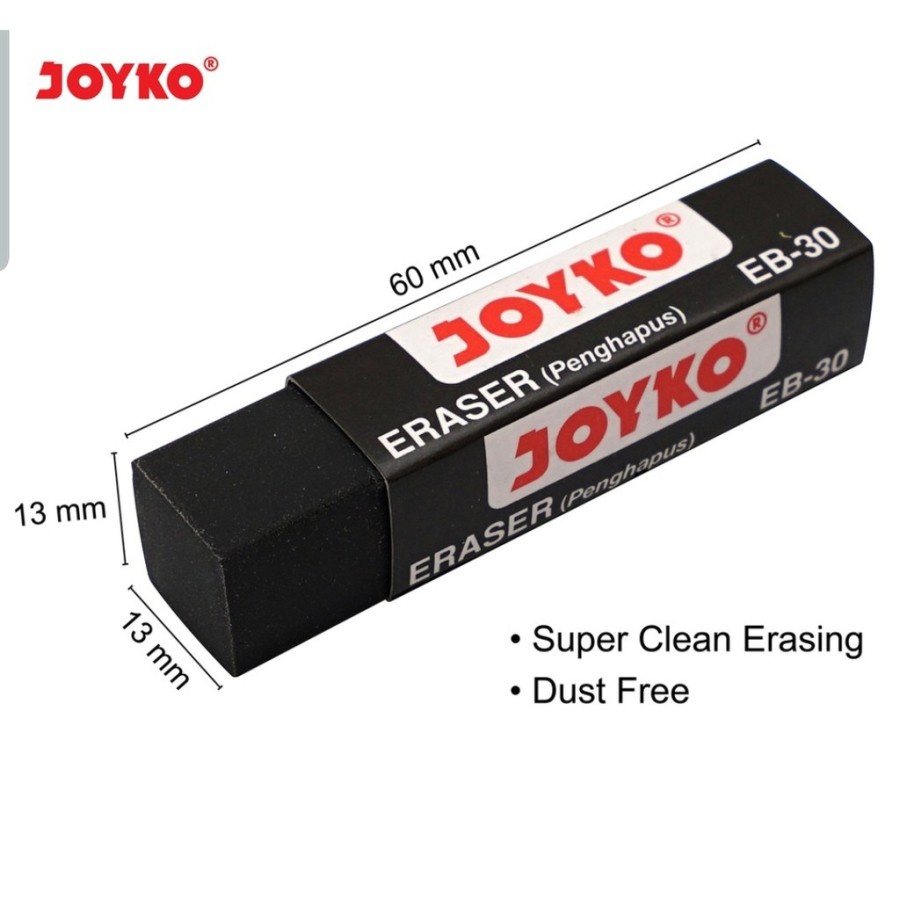 

Eraser / Penghapus Joyko EB-30 Hitam Besar (1 pak isi 30 pcs)