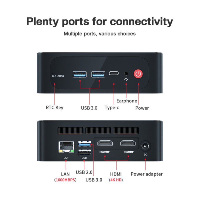 Mini PC Beelink SER4 AMD Ryzen7 4700U 16/500 GB SSD NVMe Dual HDMI Windows 11 Pro