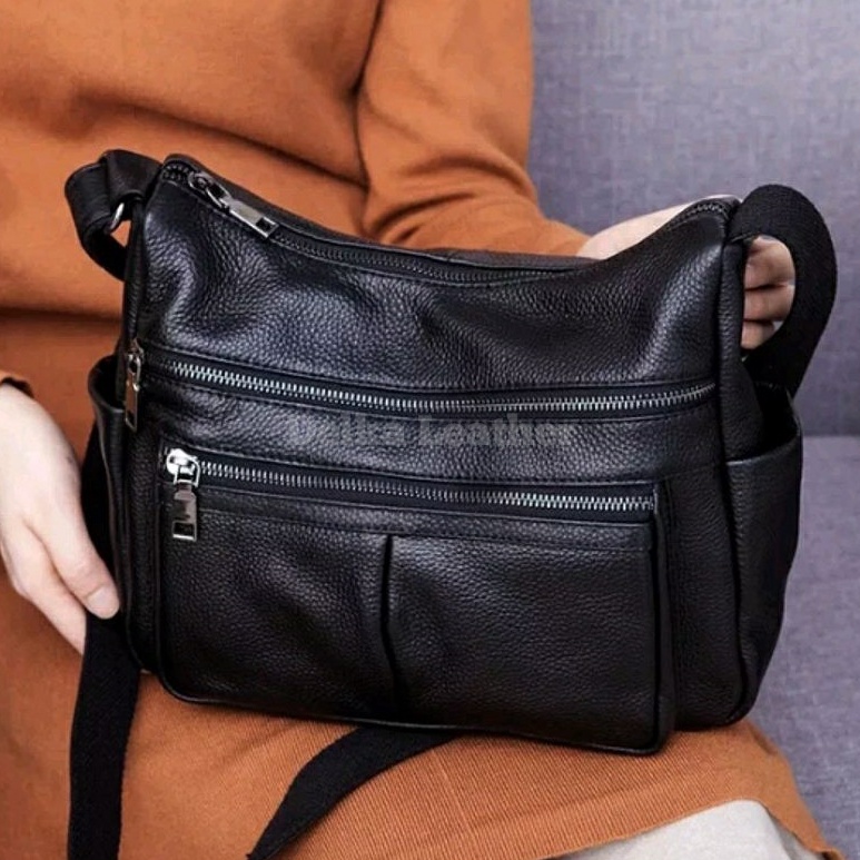 Tas Kulit Sapi Asli DL603 Wanita/ Tas Papirut Asli Kulit Sapi Garut/ Tas Selempang Kulit Sapi Asli 1