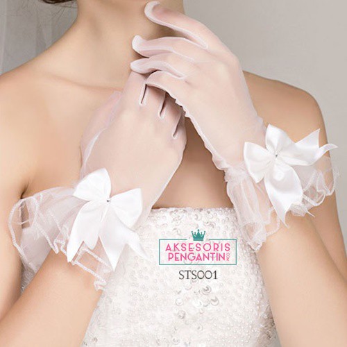 [READY STOCK] SARUNG TANGAN PUTIH AKSESORIS PENGANTIN WEDDING GLOVES LACE STS001