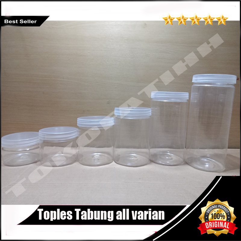 Toples Tabung Silinder 300 ml  400 ml - Jar Plastik Mamitoko Fox Ulir