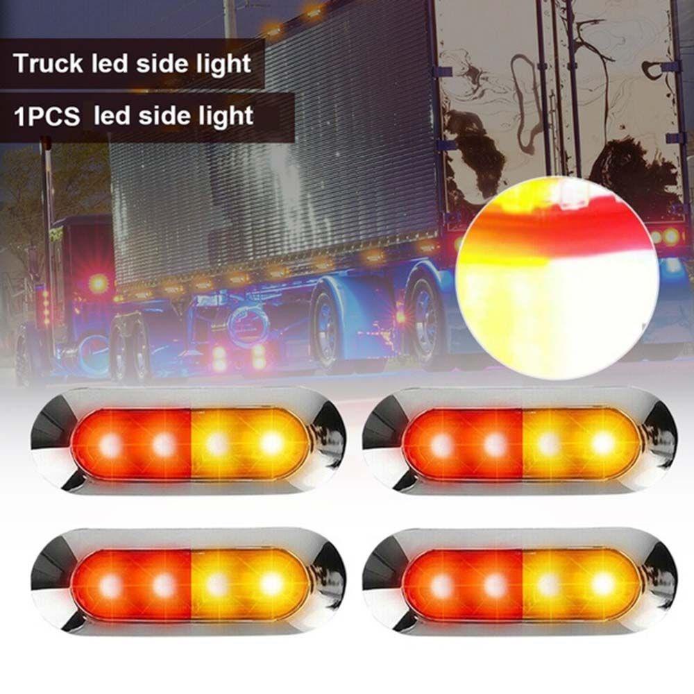 Lanfy Side Marker Light Amber 4lampu LED SMD Clearance Lampu Rem Truk Perahu Trailer