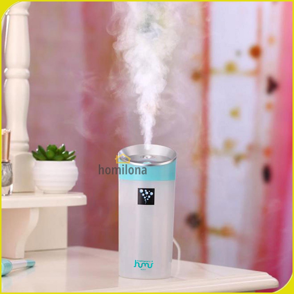 USB Air Humidifier Aromatherapy Oil Diffuser Gelas 300ml Mobil Car Taffware HUMI Small O H207 Blue