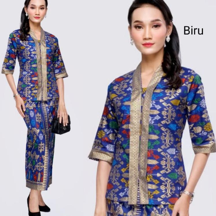 Terbagus.. Kebaya Pramugari Batik Santika Rok Panjang