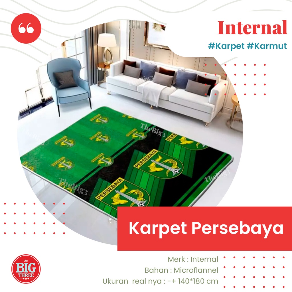 Karpet INTERNAL motif Ninja Celine Jesslyn Willy ALvin Jema Stacko Nancy Shasa Persebaya - KARMUT Karpet Selimut