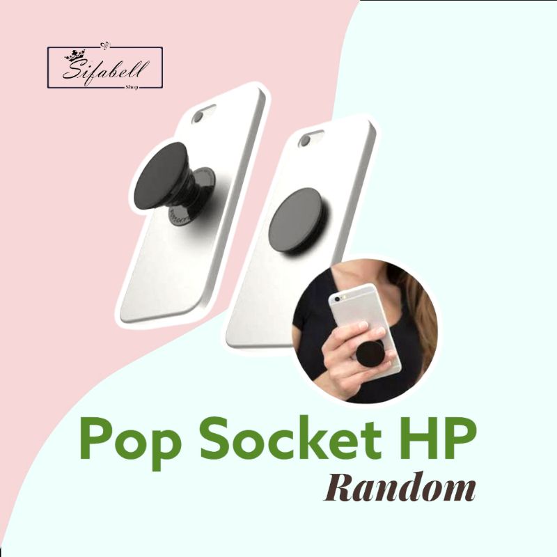 Pop Socket Phone Stand Holder HP POLOS Aksesoris Pegangan Hook Penyangga