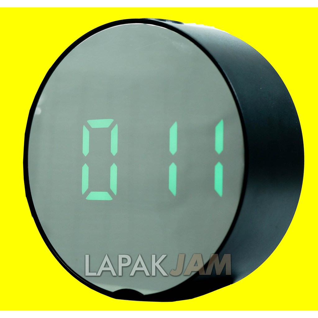 Jam Weker Alarm Clock  Bulat Warna Hitam Polos Unik ESA 6505