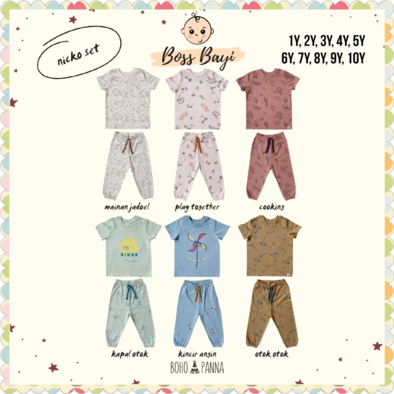 BOHOPANNA - Nicko Set / Setelan Anak Motif