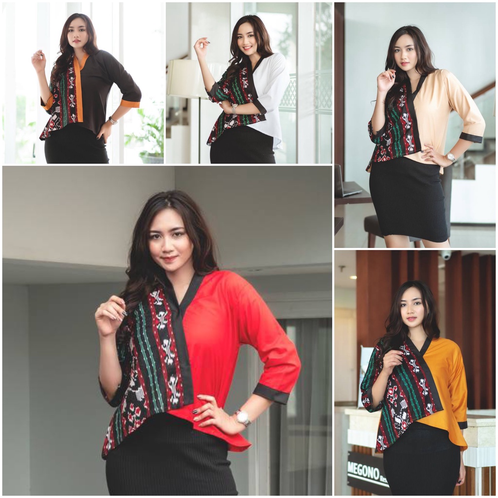 Blus Kimono Prilly Toyobo Batik Atasan Kerja Muslim Kondangan Pesta Kantor Seragam