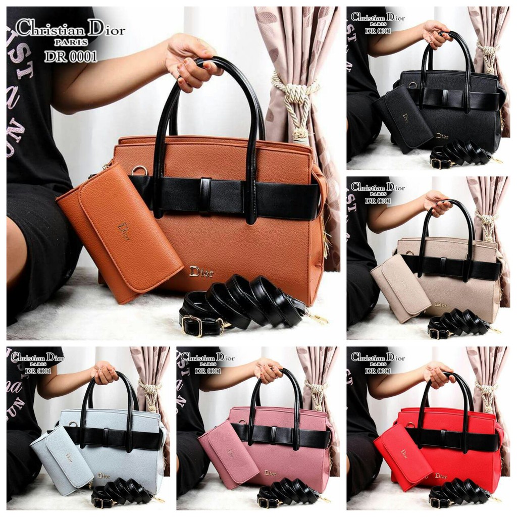 Tas wanita Dior set 2 in 1 B0250