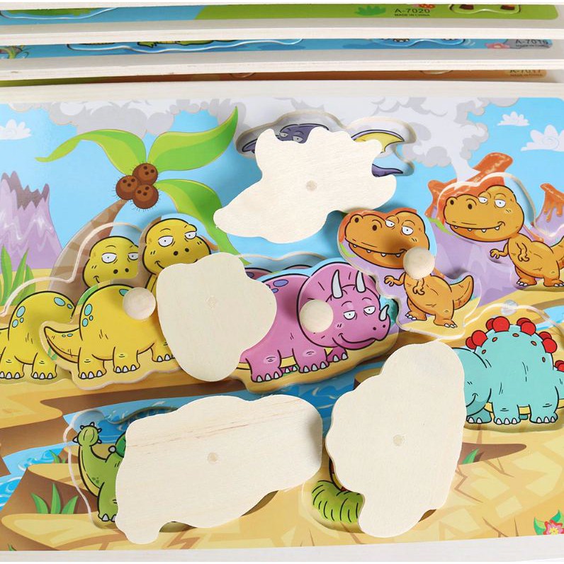 MoonLand 395 COD Puzzle Knop Kayu Pengasah Otak dan Motorik Anak Karakter Lucu Murah