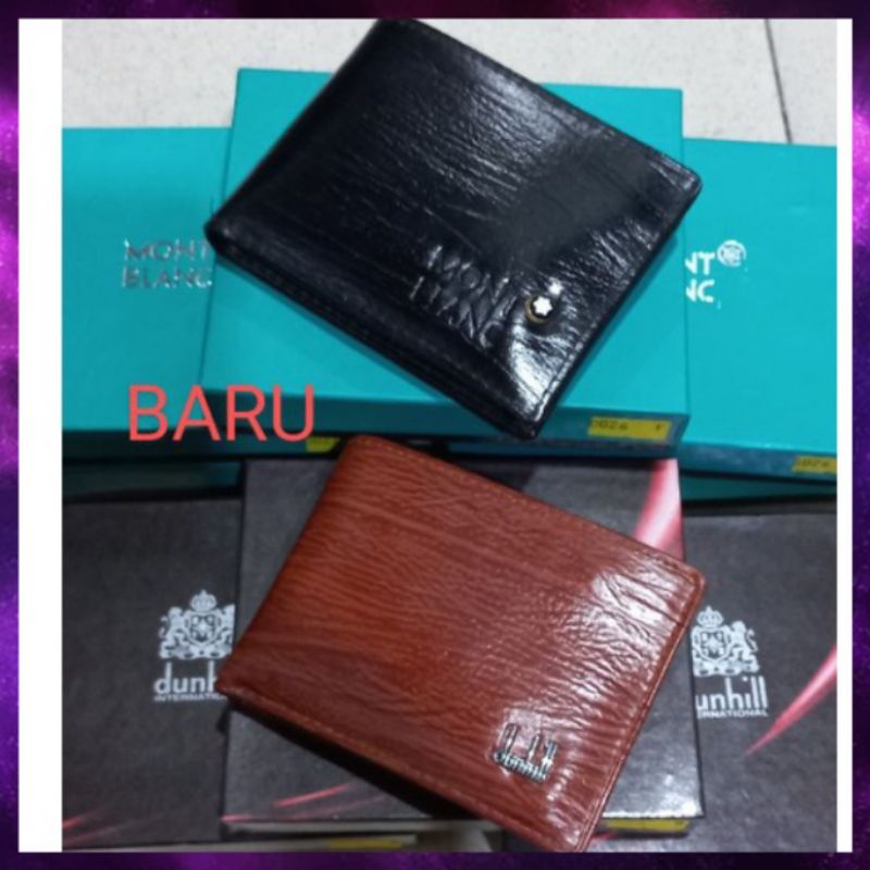 Dompet Kulit Pria Tipis Mini Slim Wallet (Kulit Sapi Asli) MOTIF SERAT KAYU Dompet Kulit Pria 100% O