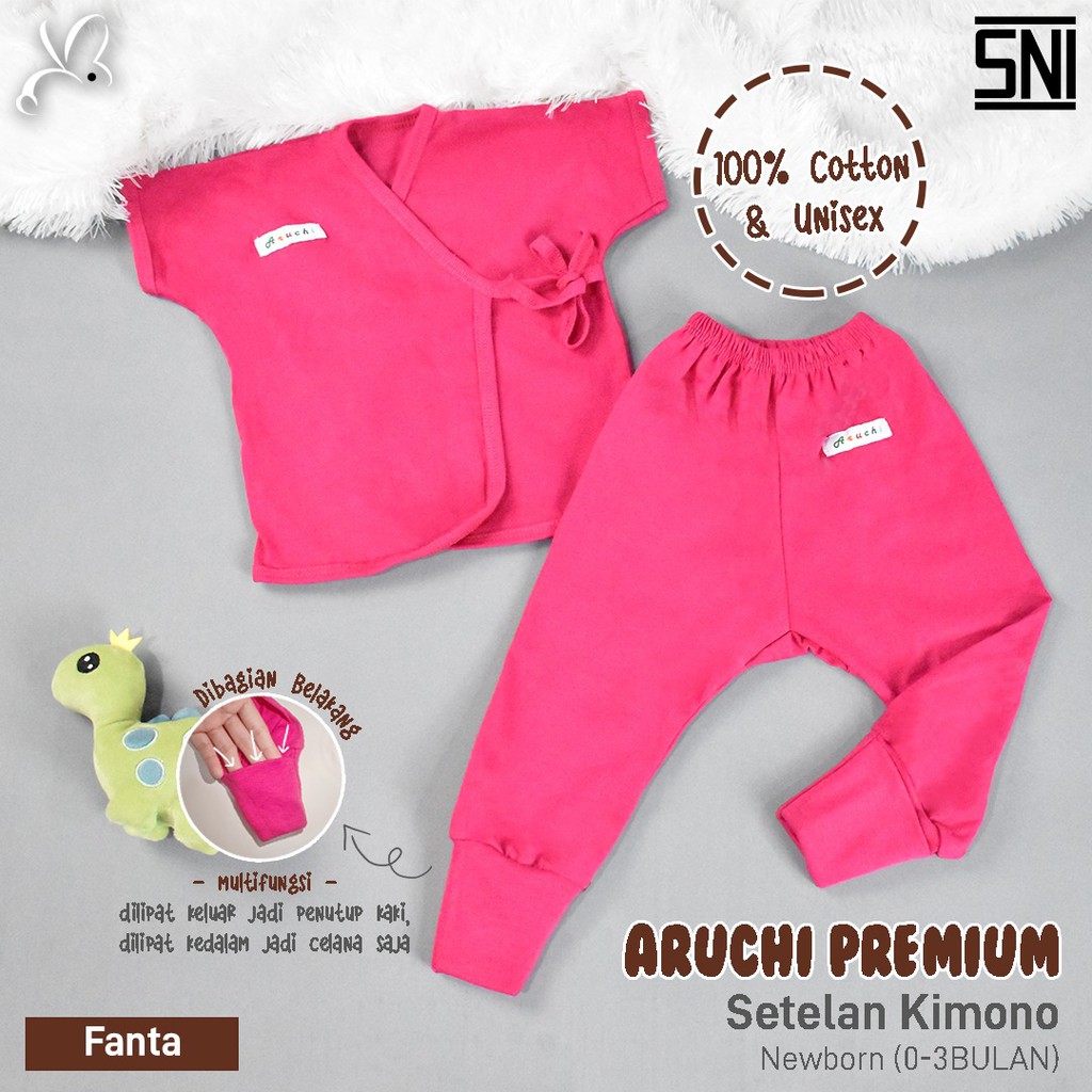 ARUCHI SETELAN KIMONO PREMIUM TANGAN PENDEK CELANA PANJANG KIMONO BAYI UNISEX NEWBORN SNI