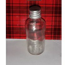 botol kaca 50 ml bening ulir almunium