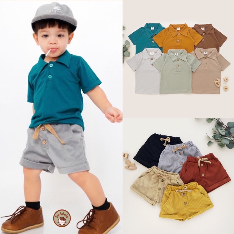 OXSA Kaos Polo &amp; Celana Pendek Anak 1-5thn