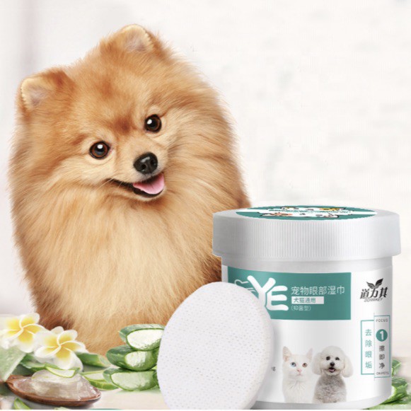 130PCS/SET Natural Penghapus Kotoran Mata Kucing Anjing Aloe Dog Cat Eye Wipes Tissue  Hewan FEZONE