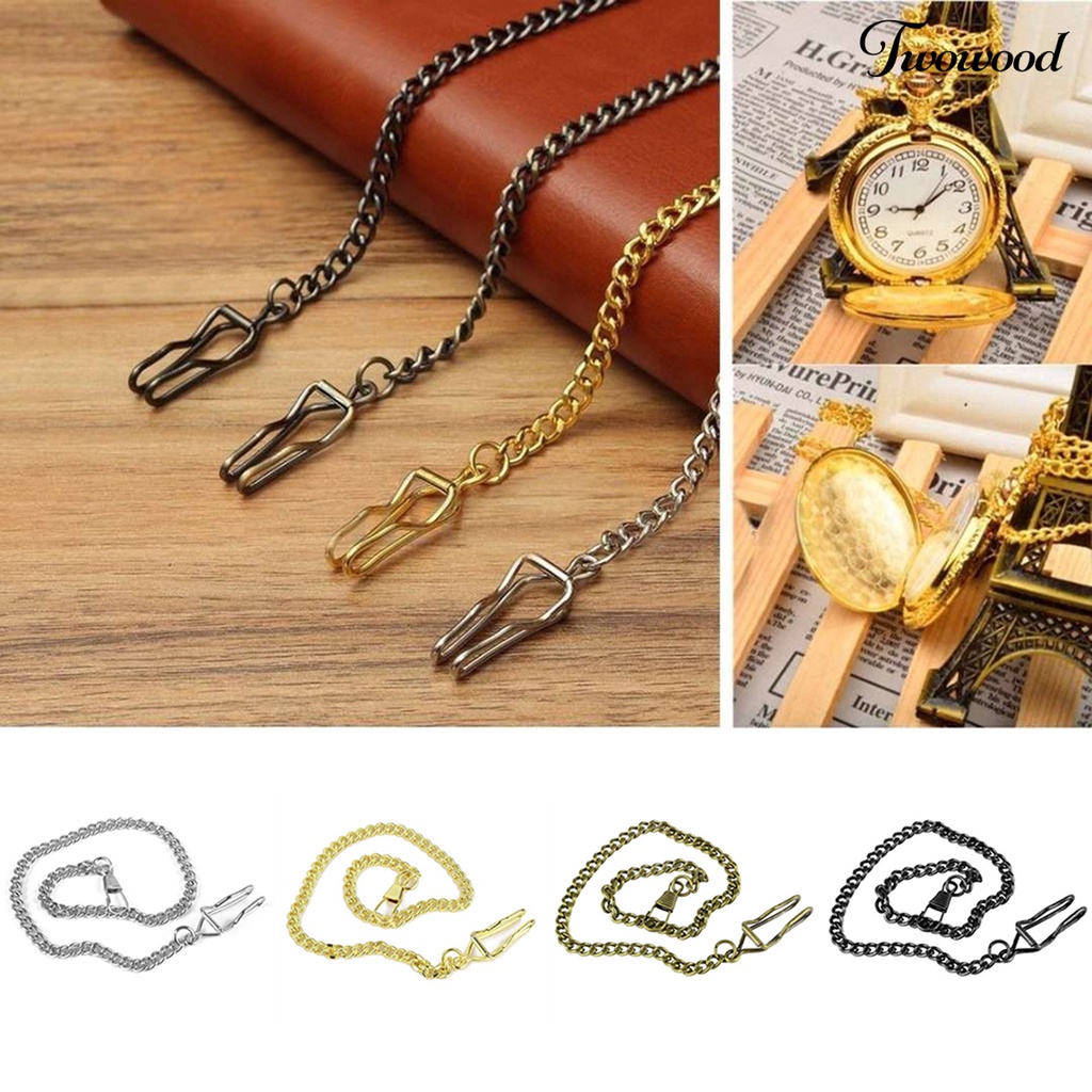 Kalung Rantai Jam Saku Bahan Alloy Gaya Vintage Untuk Unisex