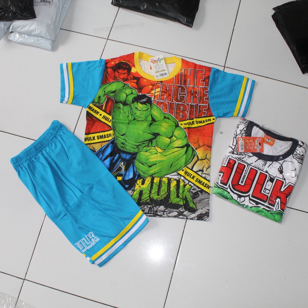 Setelan baju hulk/baju superhero murah