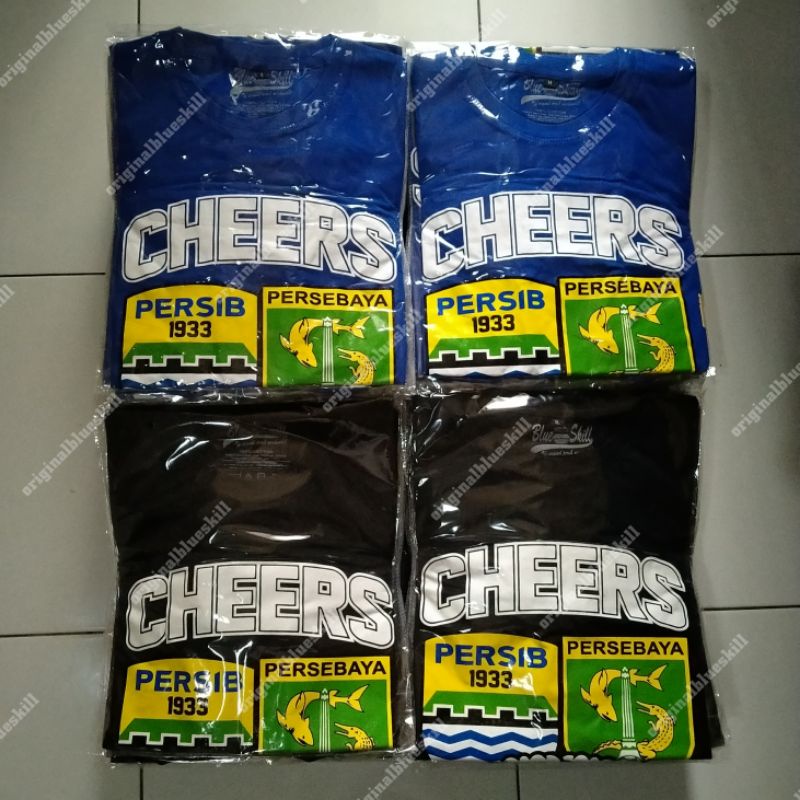 Kaos persib pendek / kaos persib cheers persebaya satu hati / kaos bobotoh untuk pria dan wanita / kaos originalblueskill