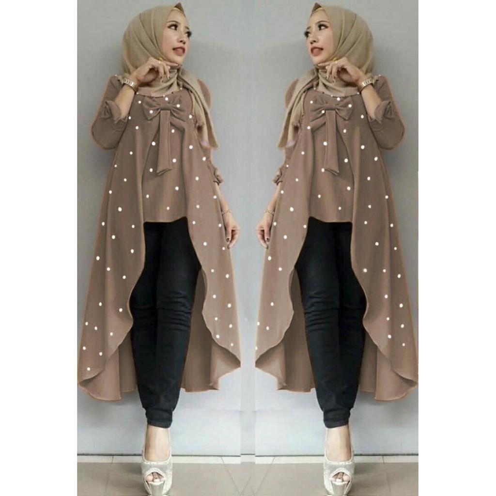 (COD) Tunik Viane Mutiara Varian Warna / Pakaian Wanita / Fashion Muslim / Tunik