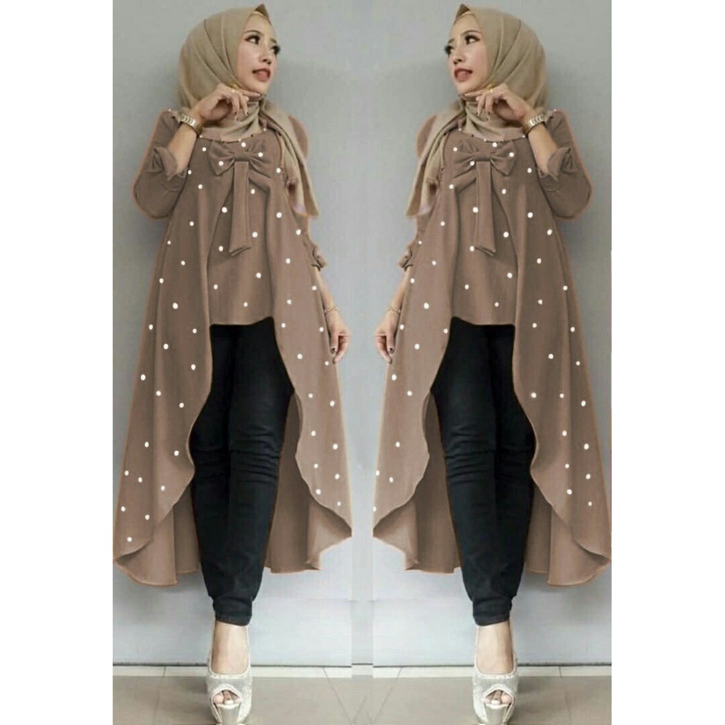 (COD) Tunik Viane Mutiara Varian Warna / Pakaian Wanita / Fashion Muslim / Tunik