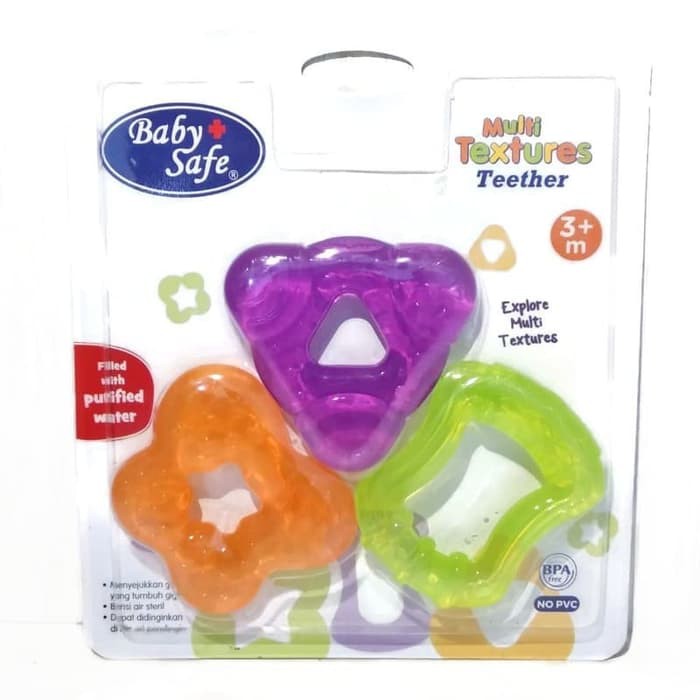 Gigitan Bayi Baby Safe Multi Textures Teether TT009 Isi 3Pcs