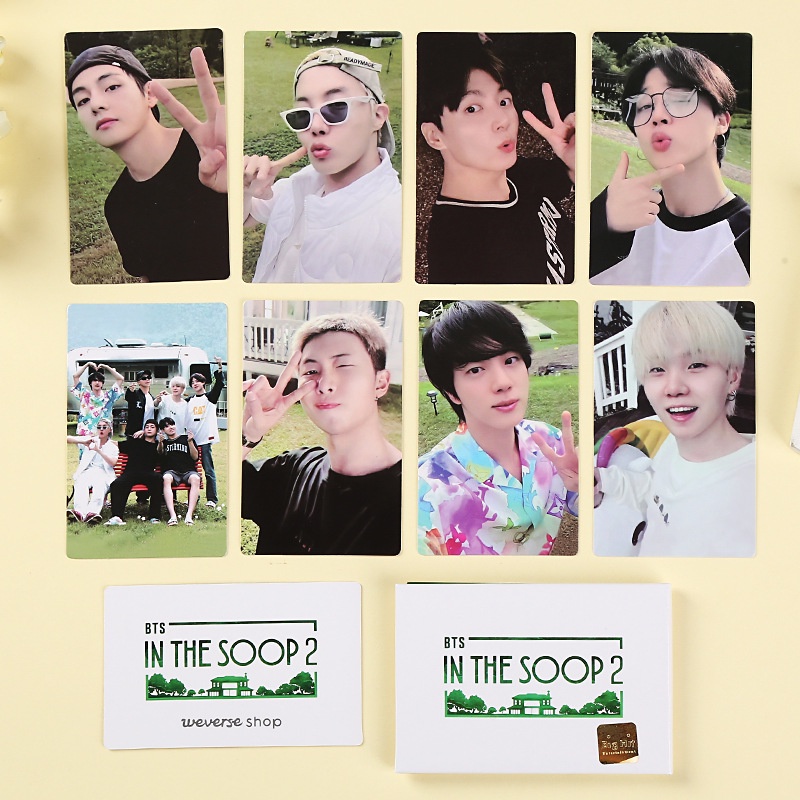 8pcs / Set Kartu Foto Mini BTS IN THE SOOP2 JK V JIN SUGA RM JIMIN J-HOPE