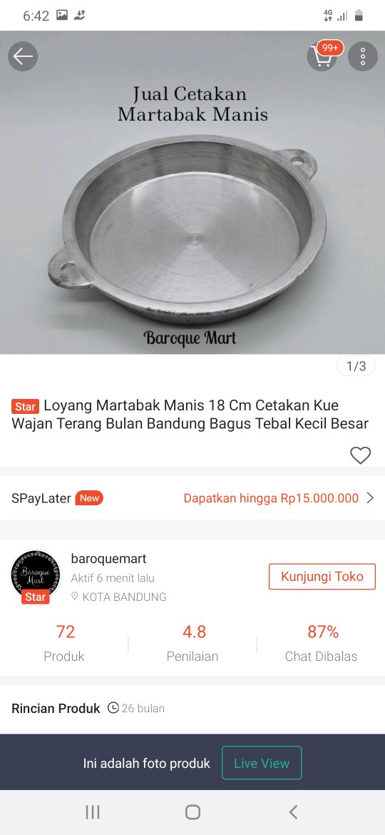 Loyang Martabak Manis 18 Cm Cetakan Kue Wajan Terang Bulan Bandung Bagus Tebal Kecil Besar Premium