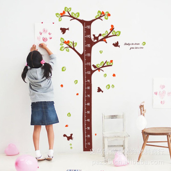 RELIZA WALL STICKER PENGUKUR TINGGI BADAN POHON TREE GROW UP STIKER DINDING