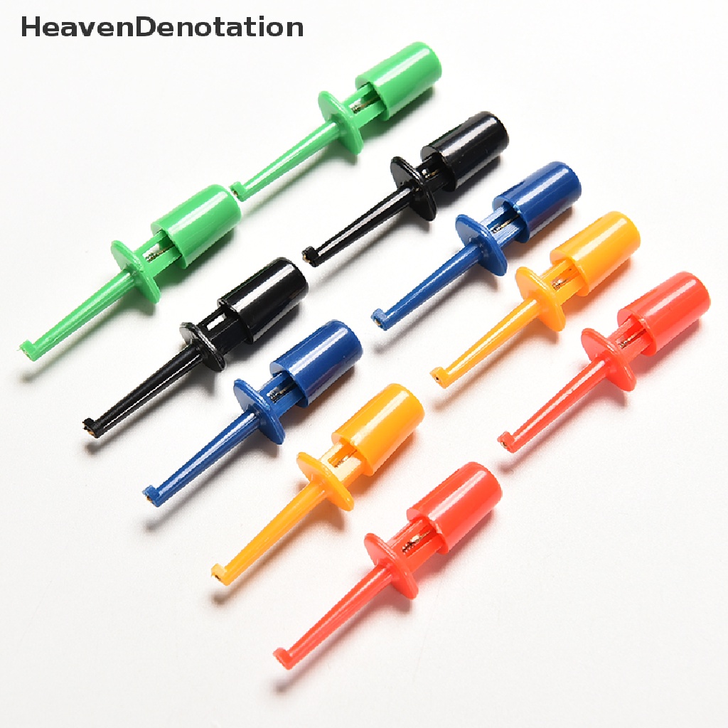 (Heavendenotation) 10pcs / Set Test Hook / Klip Uji Smd Grabber Mini Multi Warna Untuk Alat Elektronik