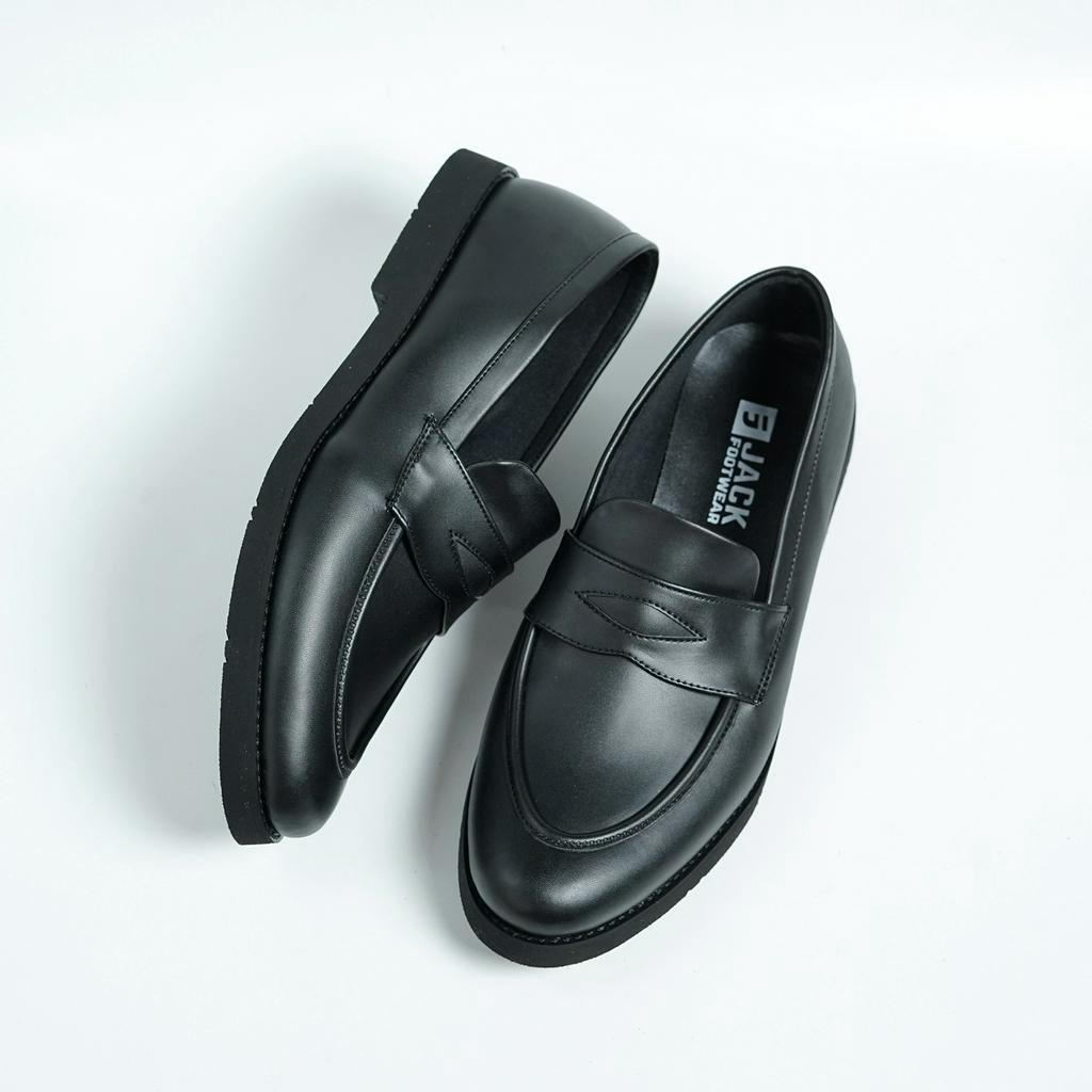 MALVIN BLACK |ManNeedMe x JACK| Sepatu Pantofel Pria Slip on Formal / Kantor / Pdh Loafers ORI