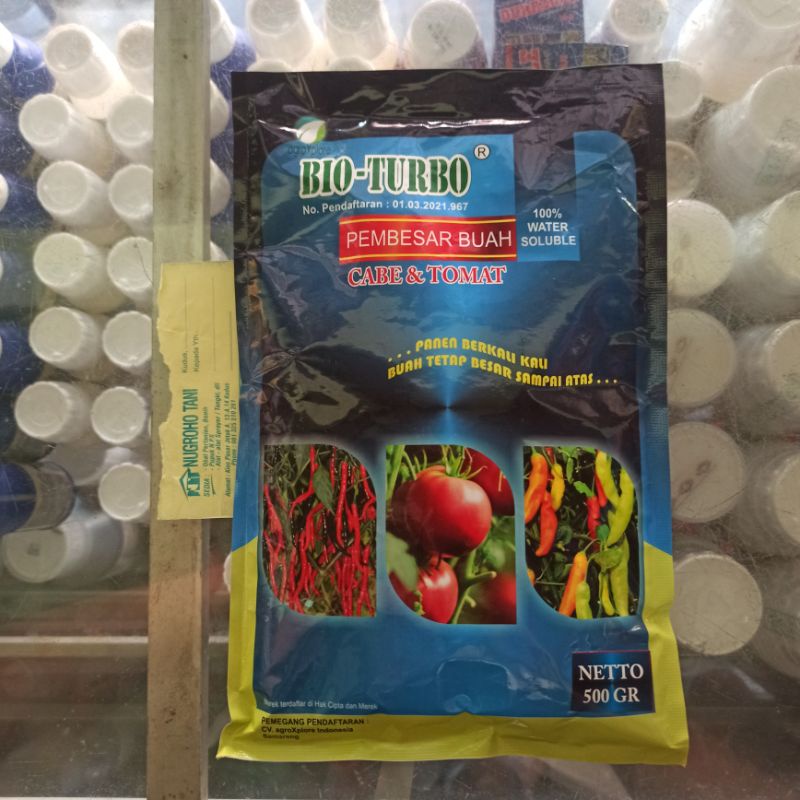 PUPUK BIO-TURBO 500 GR PEMBESAR BUAH CABE DAN TOMAT