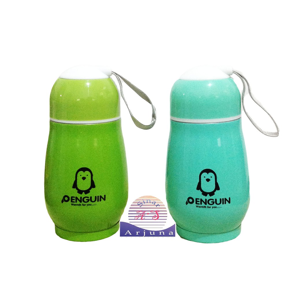 TERMOS PINGUIN BOTOL MINUM MODEL VACUM FLASK DESAIN PENGUIN 300ML