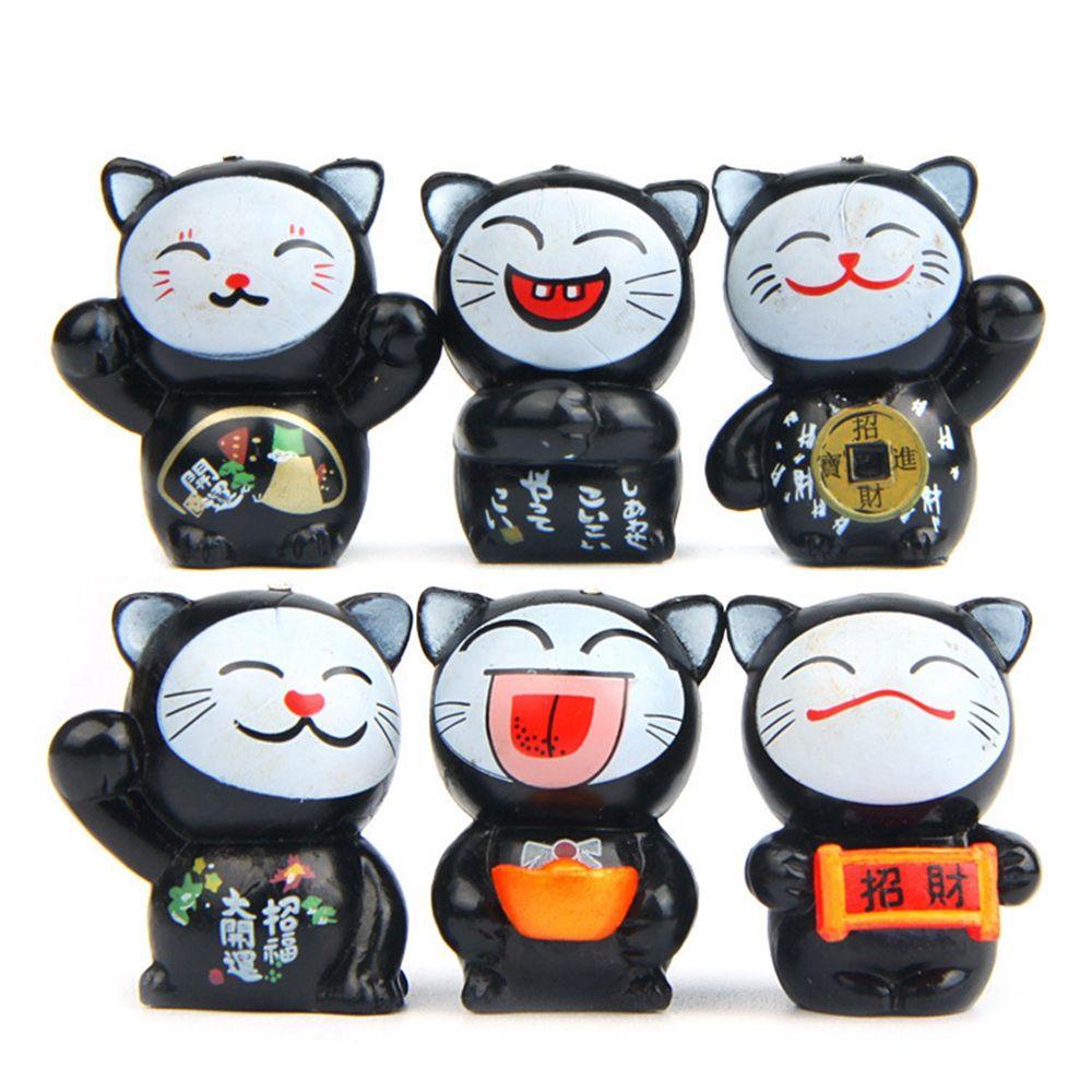 [Elegan] Patung Miniatur Mini DIY Aksesoris Hadiah Kucing Keberuntungan Ornamen Mobil Anak Kucing Peri Dekorasi Taman