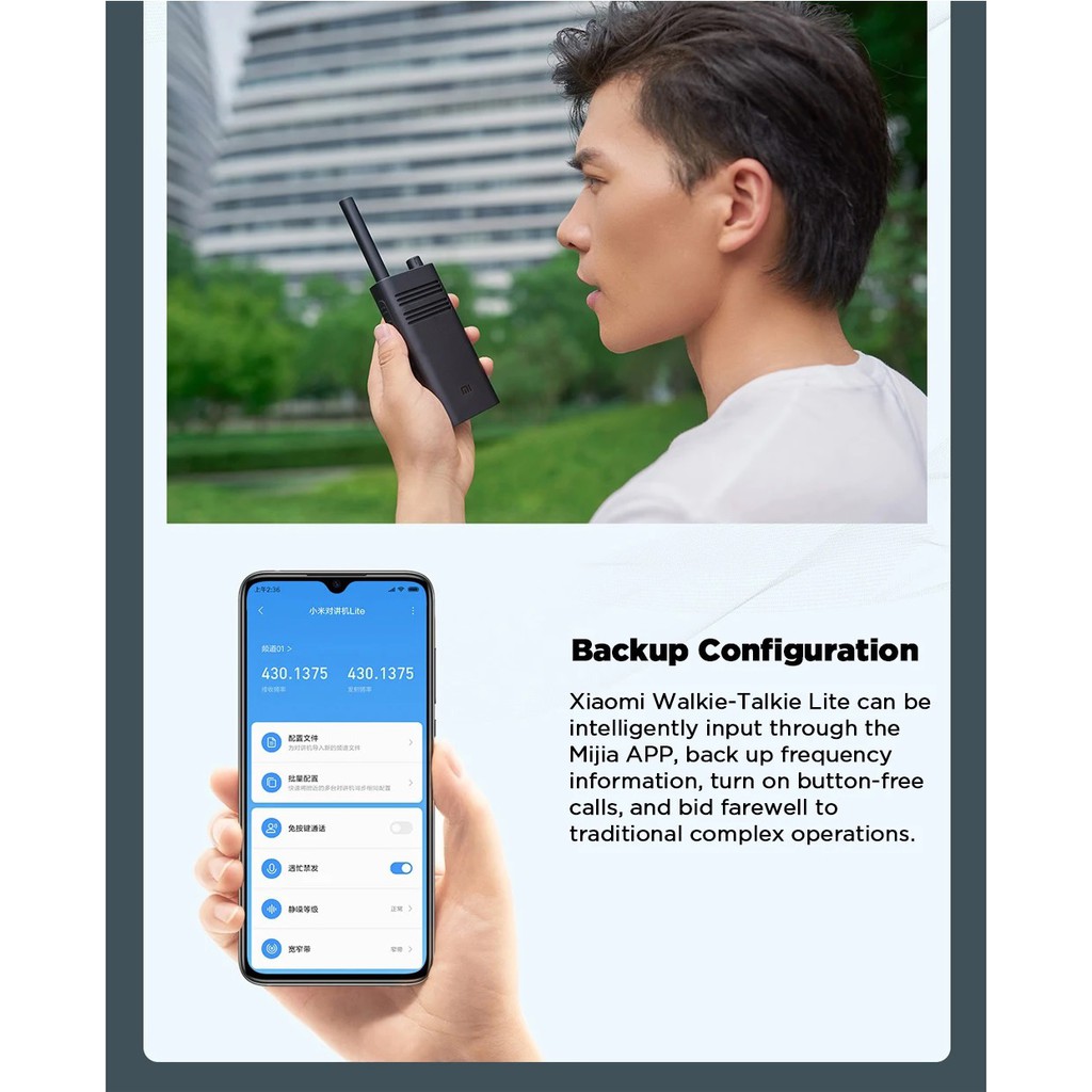 XIAOMI Walkie Talkie Lite - 16 Channels 2000mAh Battery - XMDJJL01 - Walkie Talkie Murah XIAOMI