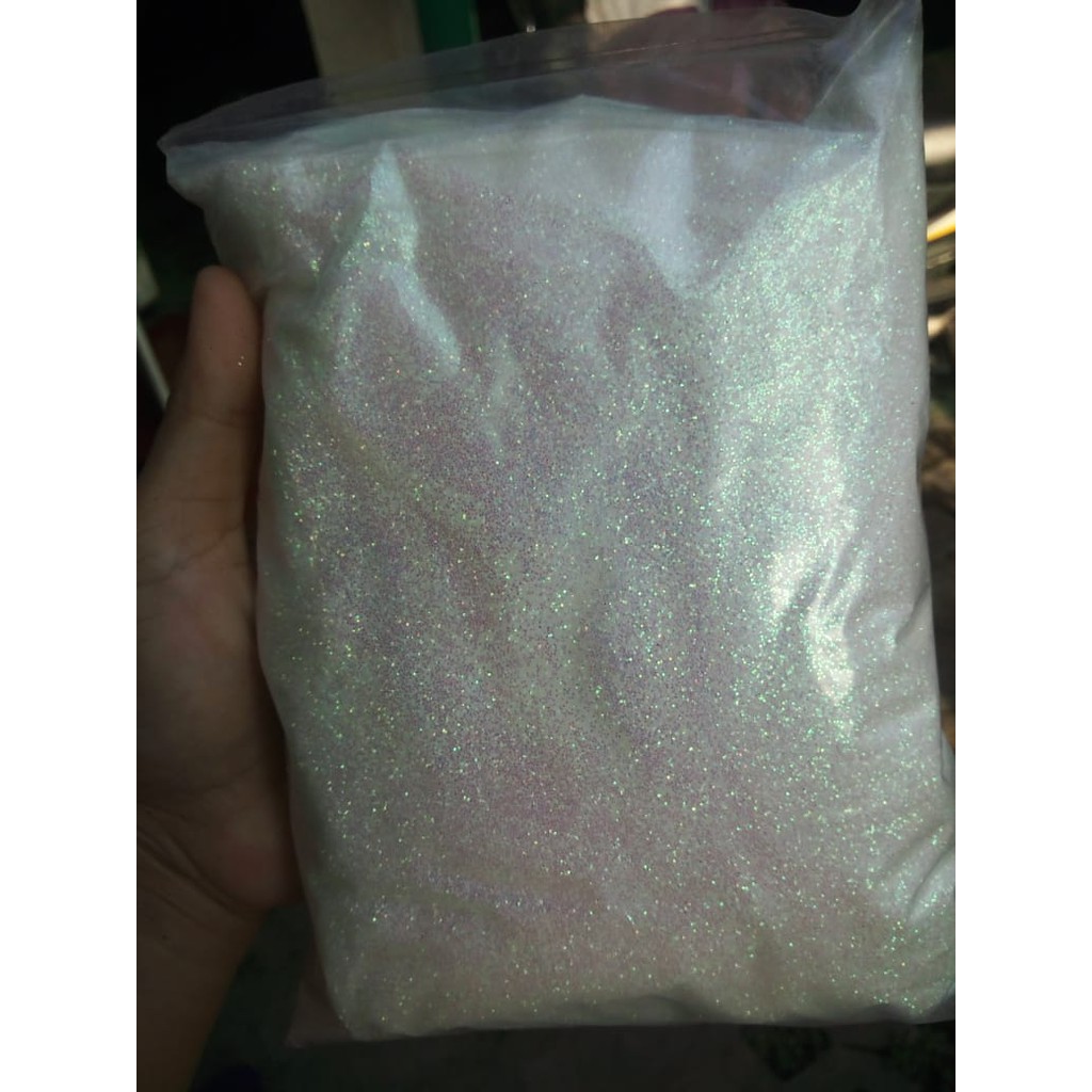 Glitter Putih Rainbow semi kasar 50gr/ Glitter 0,3mm