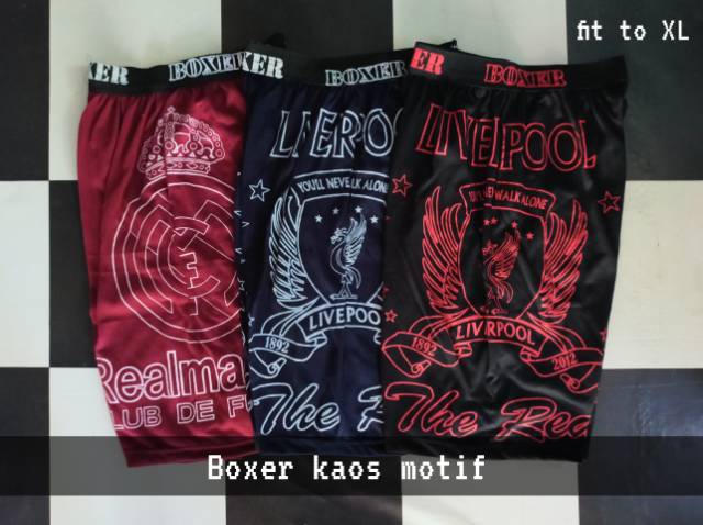 Celana kolor pendek motif - boxer kaos motif