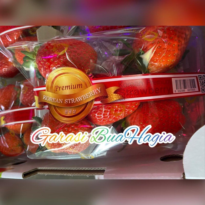 

strawberry per pack, isi 11-12 buah