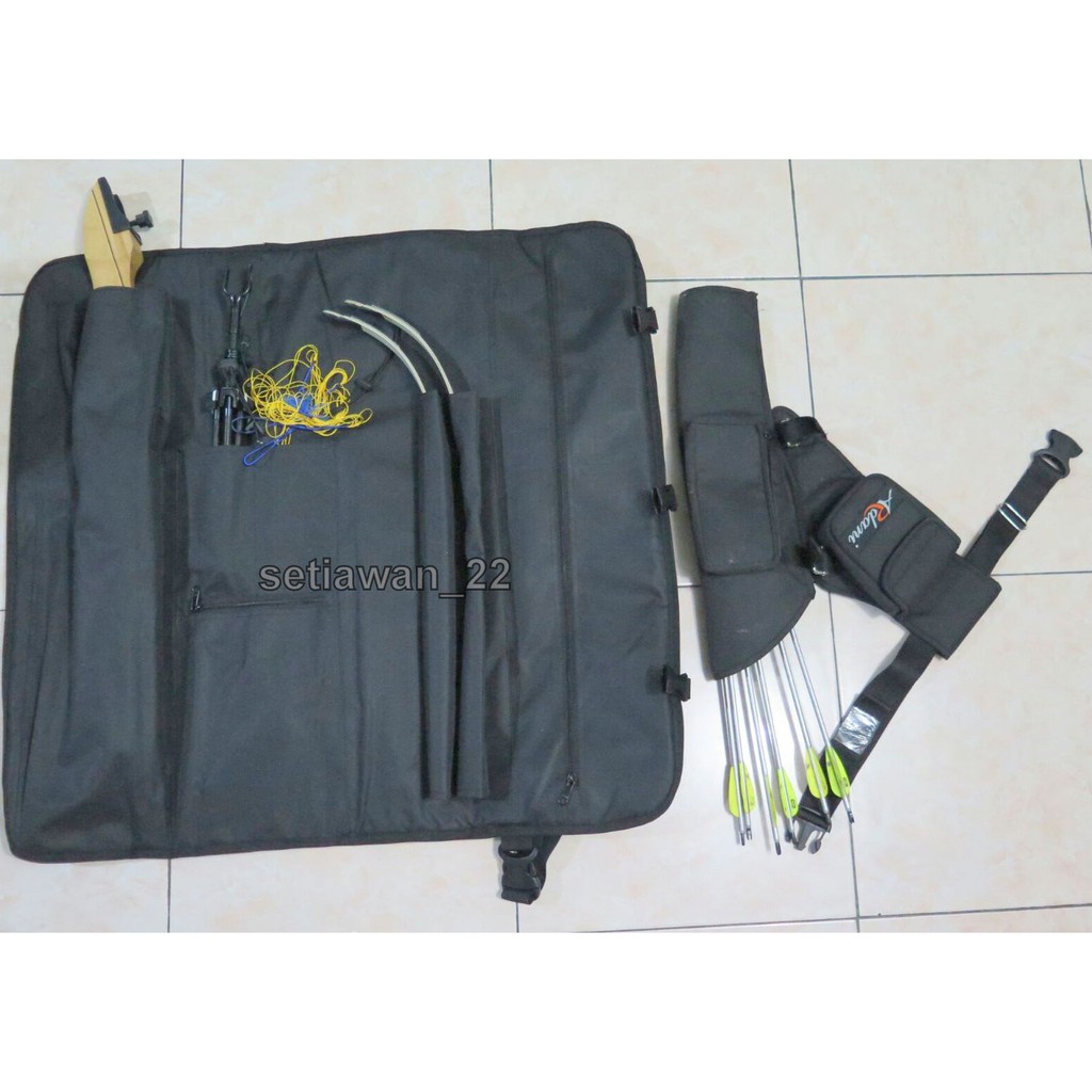 Tas Busur & Tas Anak Panah Sepaket Hitam Panahan