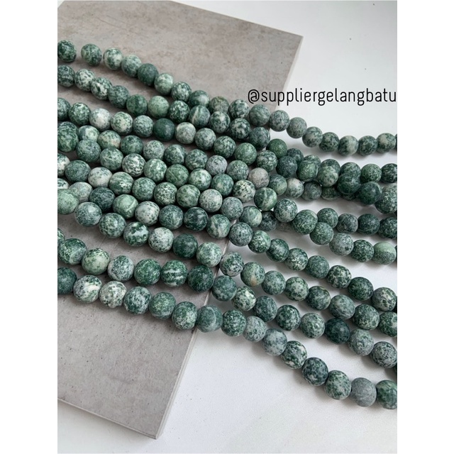 semi stone 14mm white green chrysocolla bahan rangkai aksesoris lucu